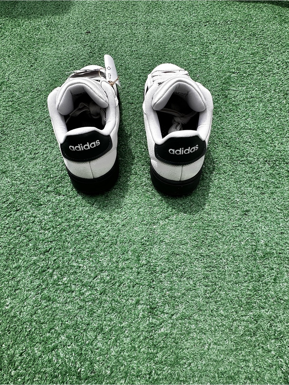 adidas White and Black Low-Top Court Sneakers - Picture 4 of 5